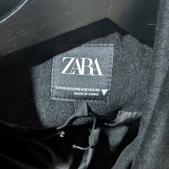 NEW Zara | Oversized Wool Scarf Blazer in Black - Picture 4 of 16